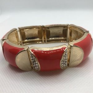 Orange and Gold Stretch Bracelet